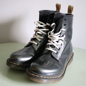 Dr. Martens *Gun metal with white lacing*
